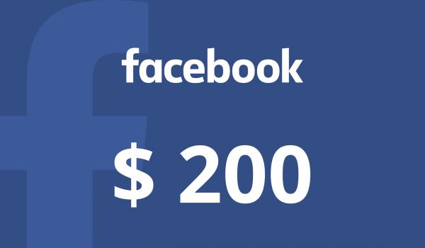 Facebook Gift Card 200 USD