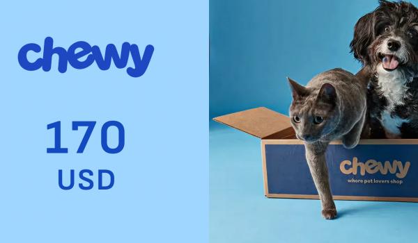 Chewy Gift Card 170 USD