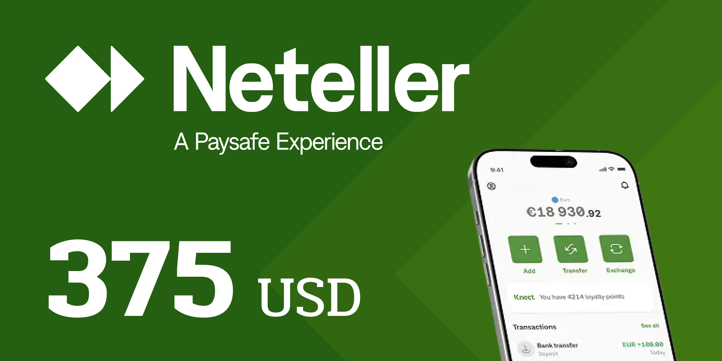 Neteller Gift Card 375 USD