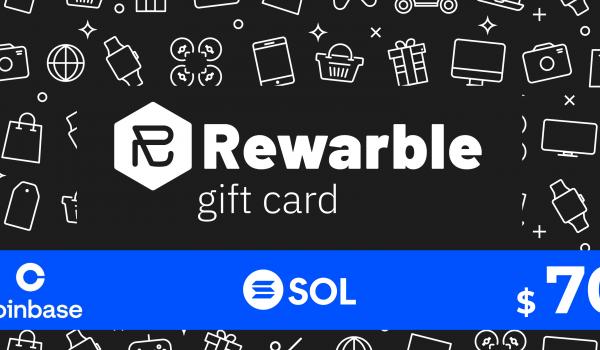 Rewarble Coinbase Gift Card SOL 70 USD