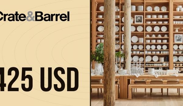 Crate and Barrel Gift Card 425 USD