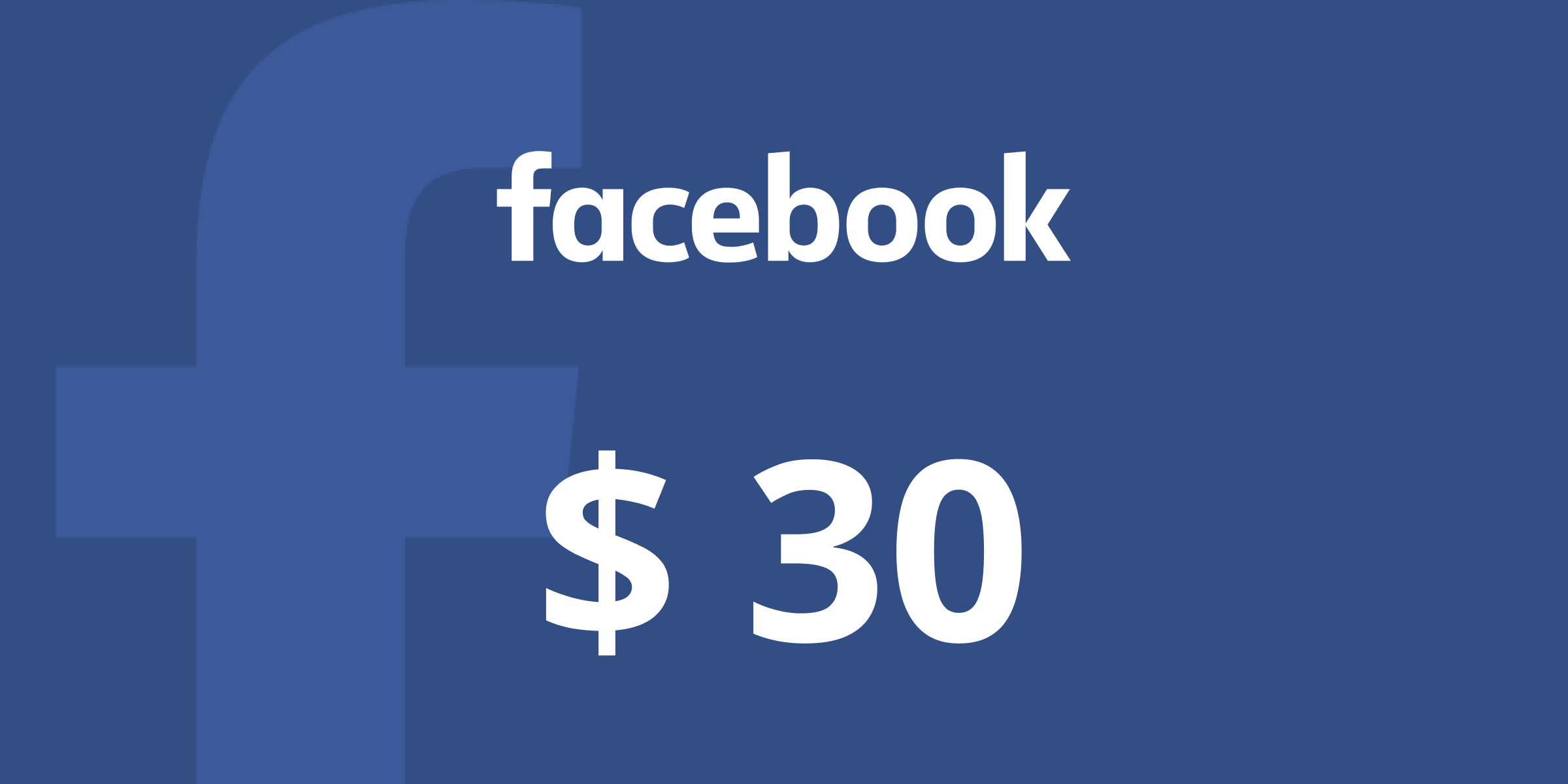 Facebook Gift Card 30 USD